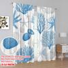 2pcs,2D Plane Printing Creative Curtains Ocean Treasures Durable Polyester (without Rod) Holiday Perfect for Bedroom & Living
