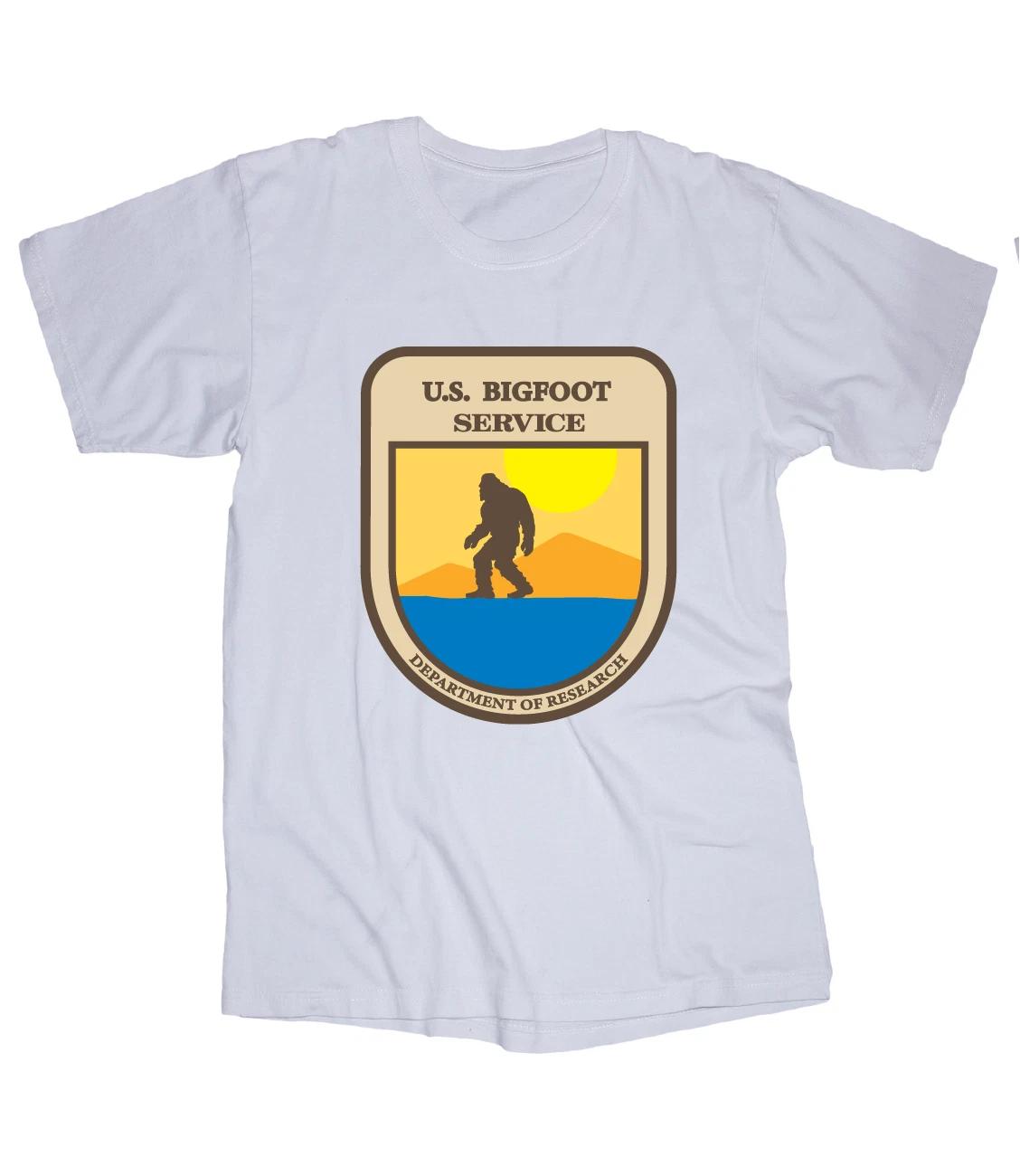 

U.S. Bigfoot sasquatch outdoor Research department white T-shirt Funny L