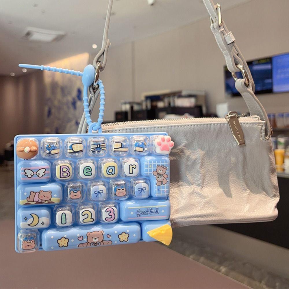 Clear Key Sounds 26 Keys Keyboard Keychain Candy Color Keycap Keychain Backpack Decor