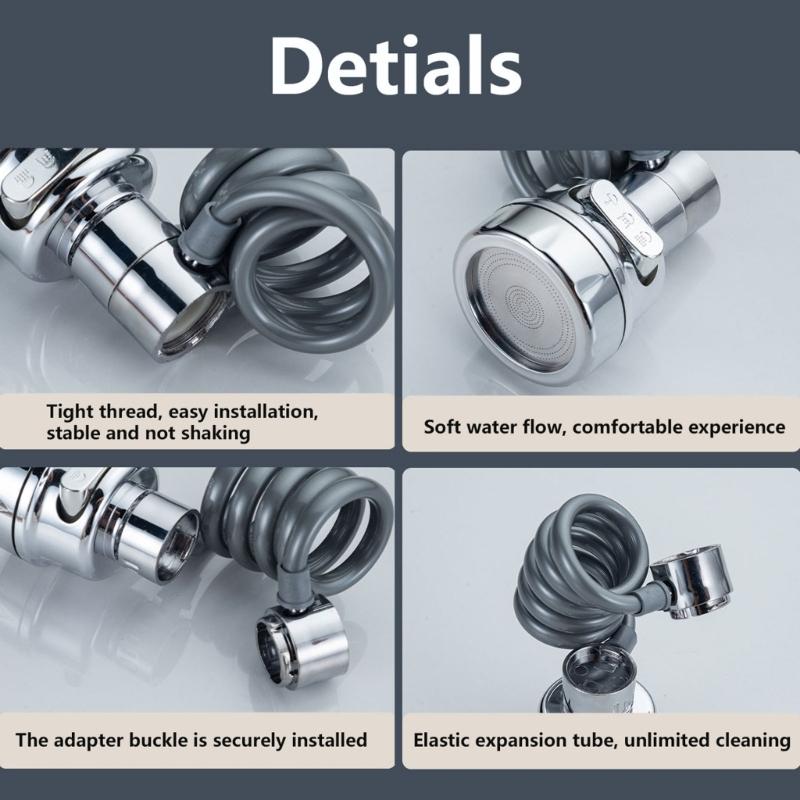 360 Rotating Faucet Nozzle for Kitchen Sinks not Splashes & Water Conservation Sink Attachment Simple Installation