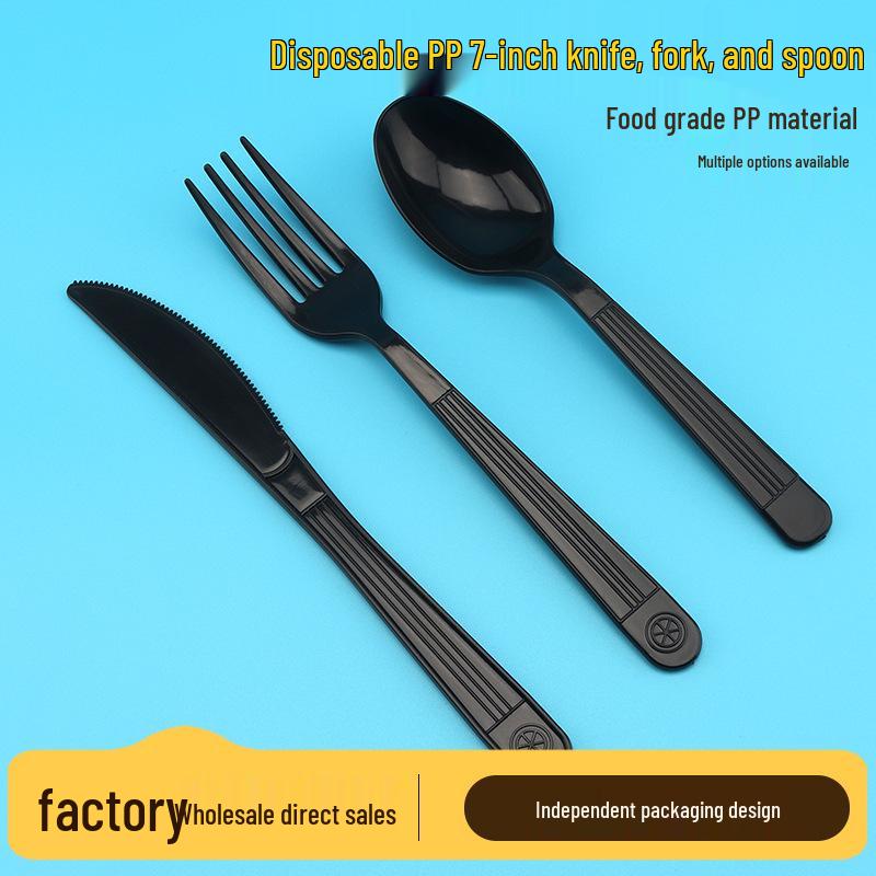 Individually Wrapped Disposable Cutlery Set: Spoon, Knife, Fork for Western Meals and Fast Food