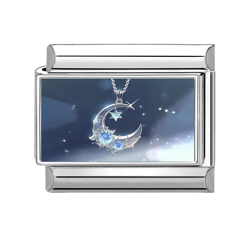 Sweet Ring Necklace Heart Flowers Pattern Charm Beads Fit 9MM Stainless Steel Bracelet Couple DIY Making Wedding Jewelry Gift