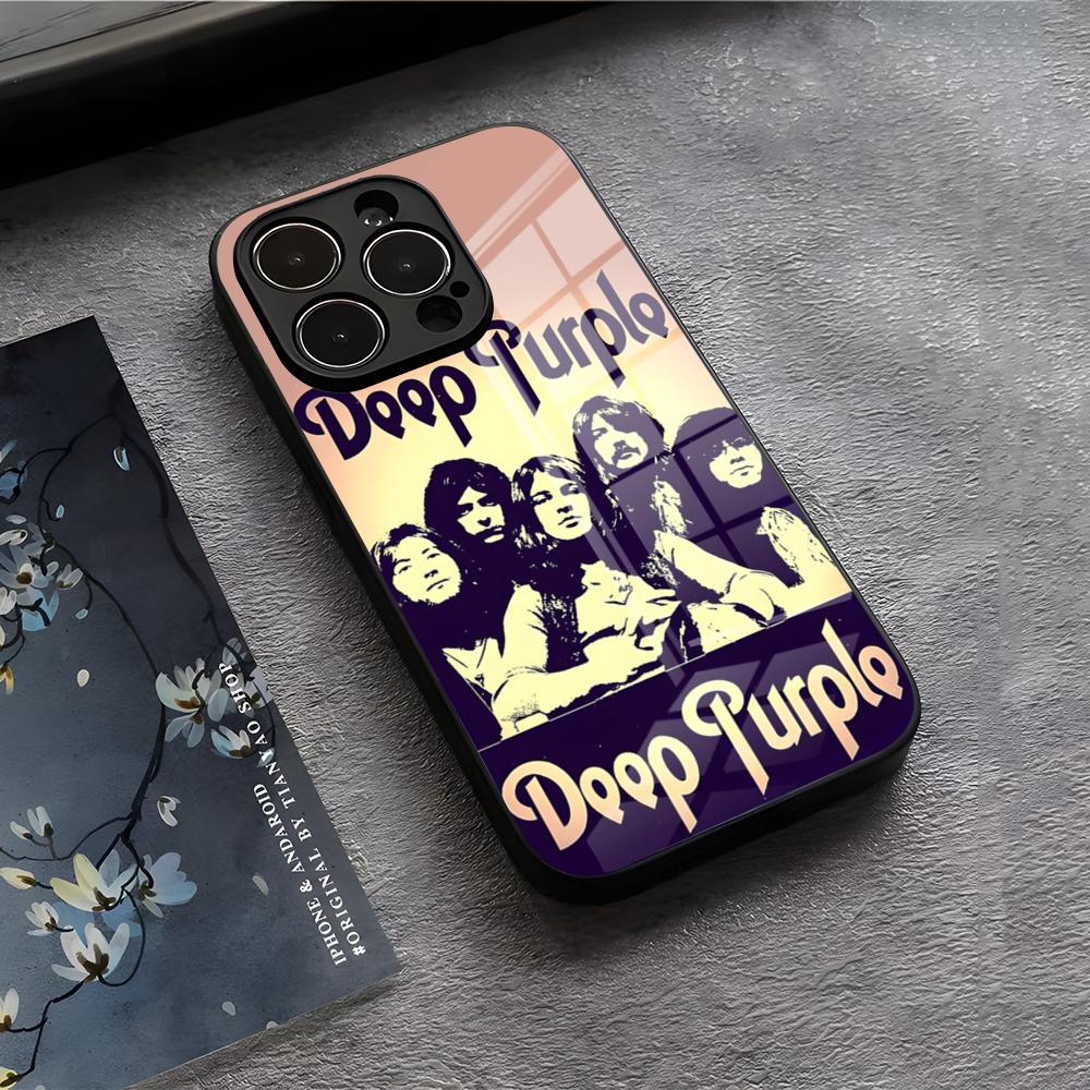Band D-Deep P-Purple Phone Case For IPhone 17 Air 16 E Pro Max 15 14 13 Mini 12 Pro 11 Max Plus Black Glass Cover