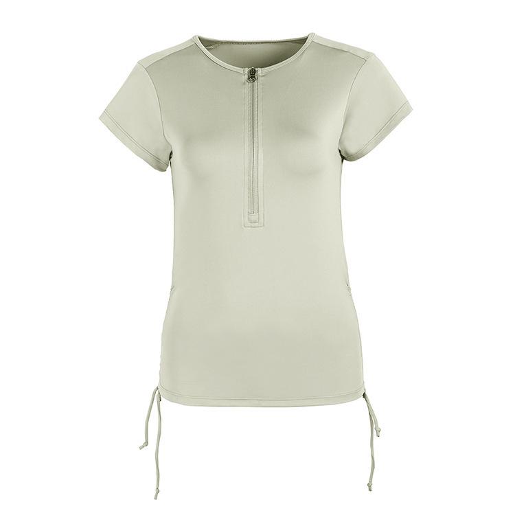 Women's 2024 Summer Breathable Half-Zip Yoga Top - Lightweight Short-Sleeve Fitness Tee