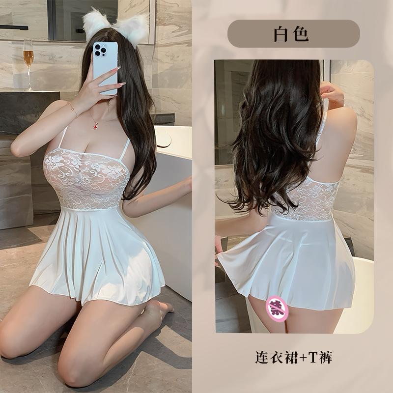 Sexy lingerie sexy suspender lace transparent temptation nightclub hot uniform free 9