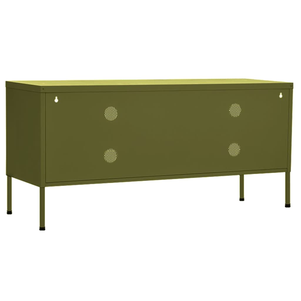 TV Stand Cabinet, Olive, 105X35X50 Cm, Steel