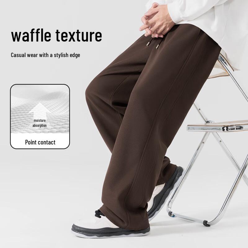 Jeanswest Men's Loose Waffle Straight Leg Casual Pants