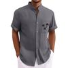 Men's Vintage Button Down Bowling Shirts Short Sleeve Summer Beach Shirt