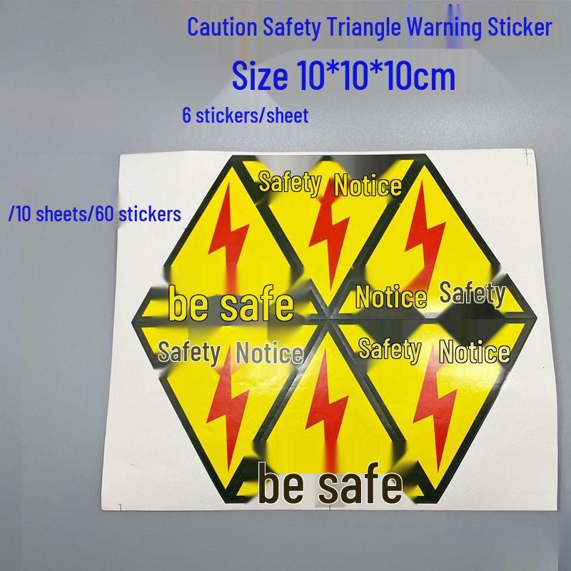 PVC Outdoor Triangular Warning Sticker: Caution! Risk of Electric Shock