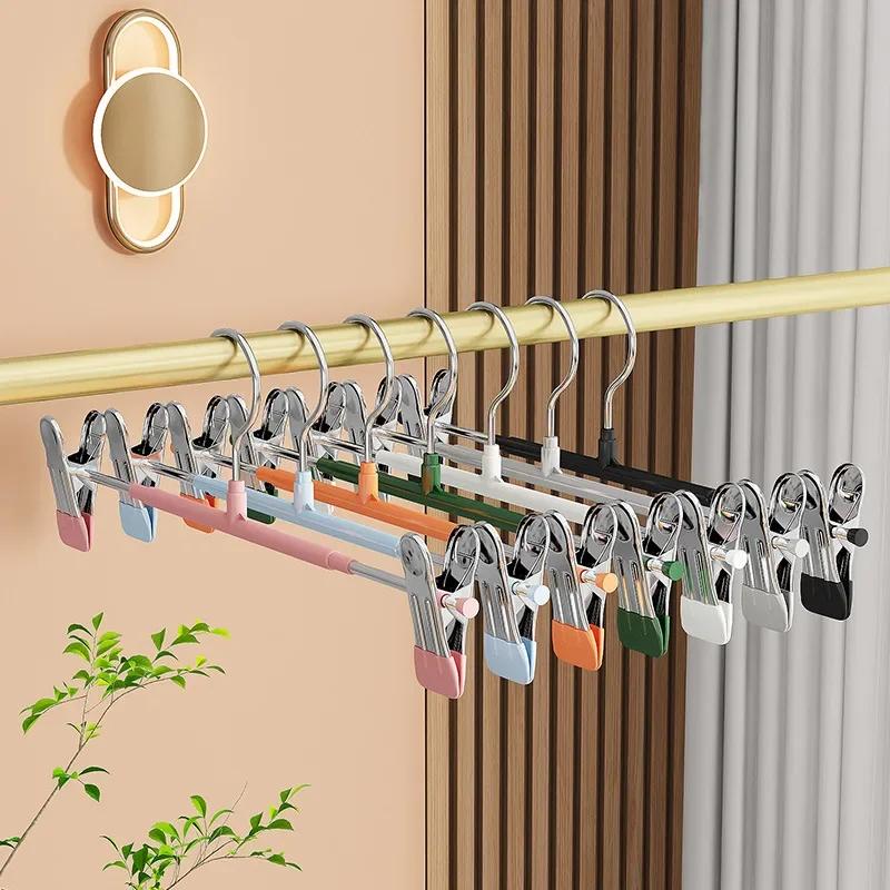 Rack Clip Stainless Steel Trouser Hanger Non Slip Pants Skirt Hangers Drying Hangers with Clips for Socks/Skirts/Coats