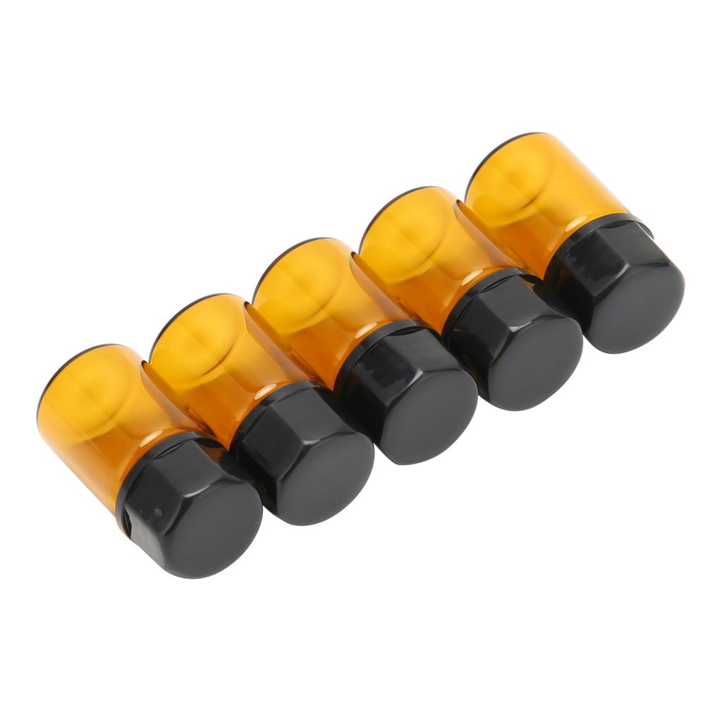 5pcs Dark Brown Perfume Separately Glass Small Bottles Portable Sample Flask 2ml