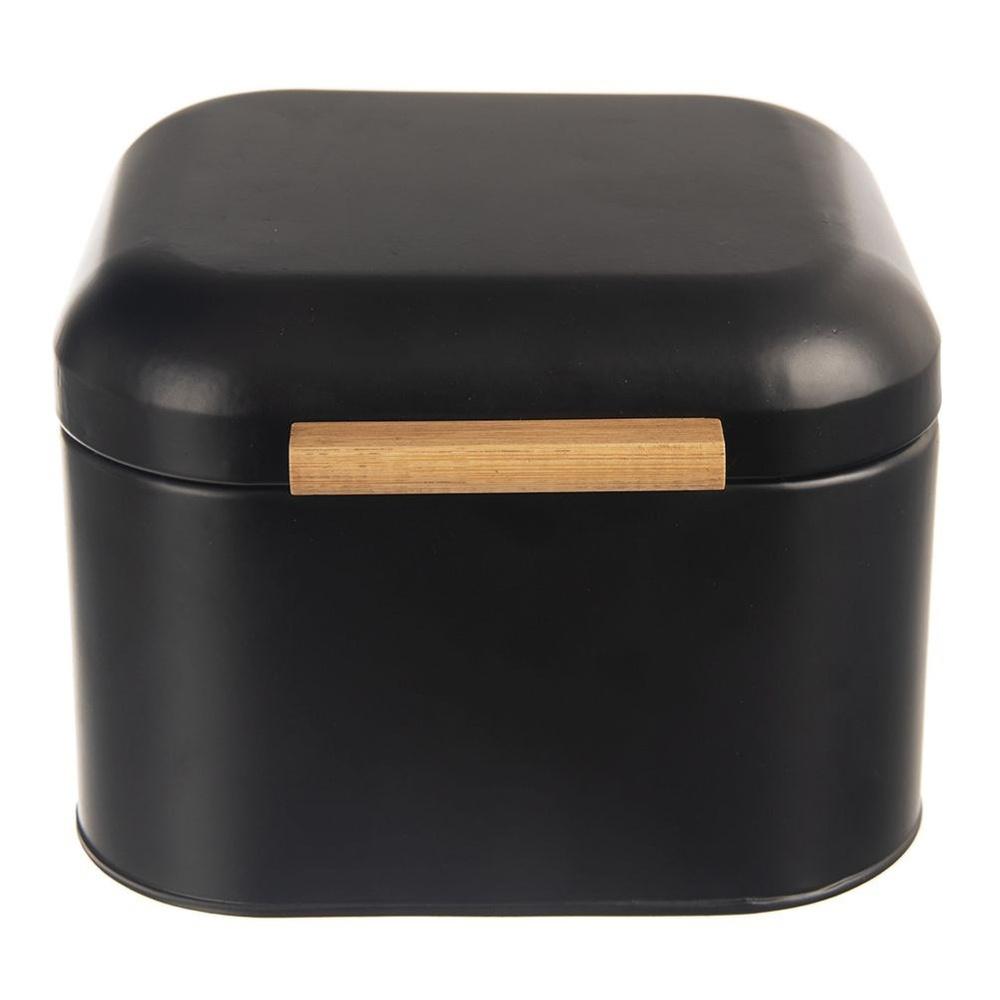Czarna metalowa chlebak BLACK 21.5x20x14.5 cm