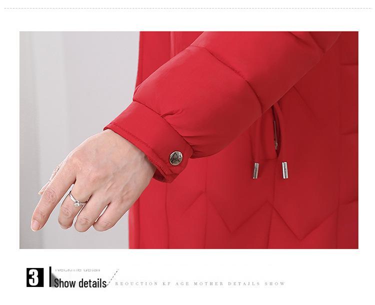 Women's Over-the-Knee Long Down Coat with Fur Collar - Winter 2025 Korean Style Cotton-Padded Jacket