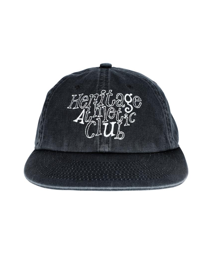 Yunibeoseugameonteu Chain Stitch Typographic Logo Washed Cap_Charcoal