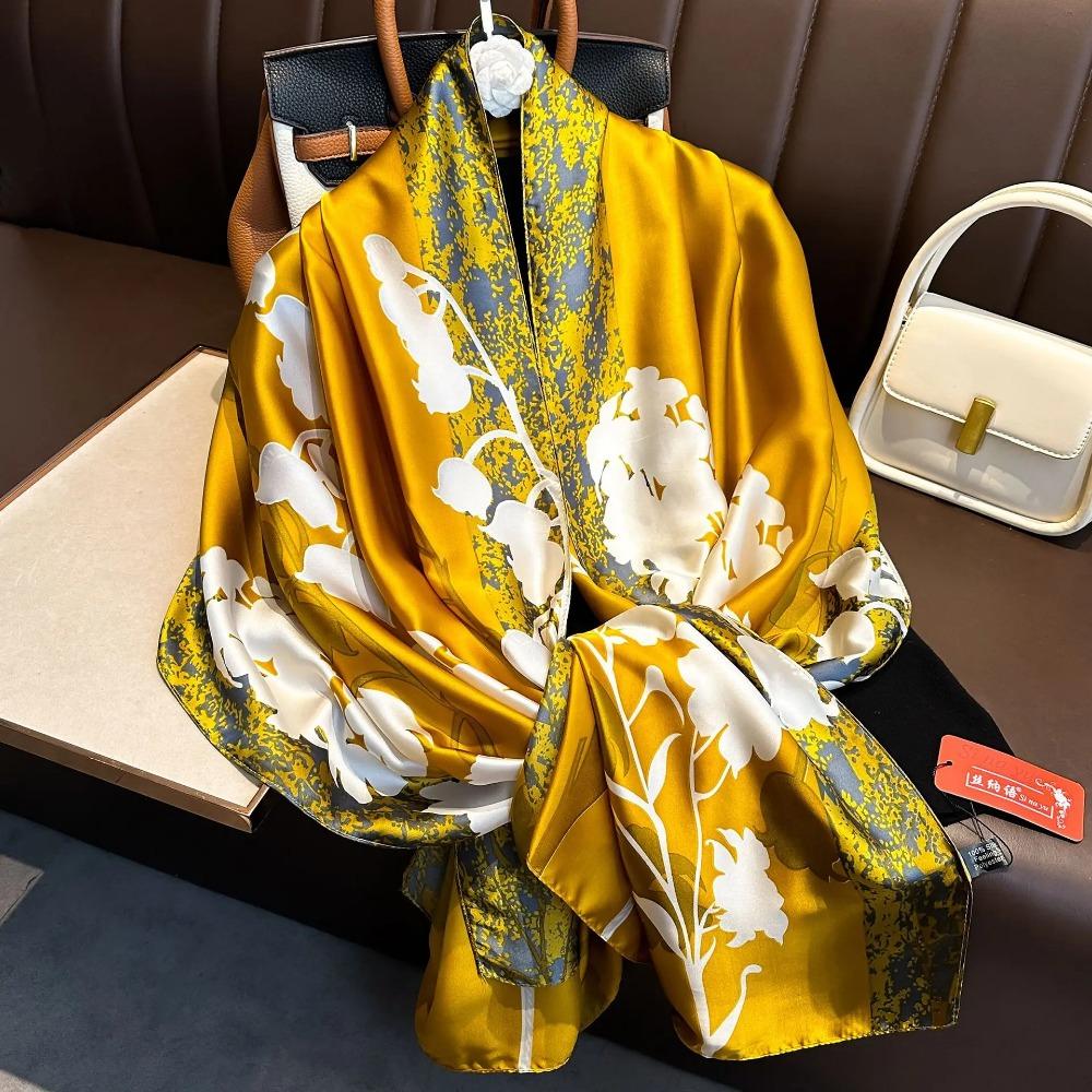 Spring Summer Scarf Women's Luxury Designer Scarf Silky Smooth Scarf Soft Muslim Headband Shawl Long Beach Towel 90x180cm