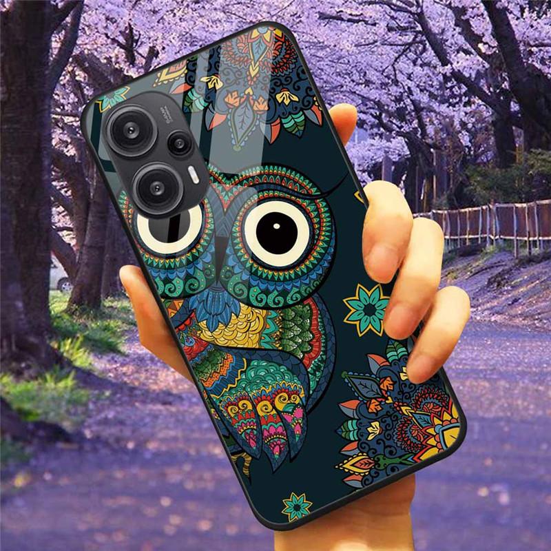 For Xiaomi Poco F5 5G / F5Pro Case Tempered Glass Lake Moon Hard Phone Cover for POCO F5 Pro Capas Funda on PocoF5 Luxury Coque