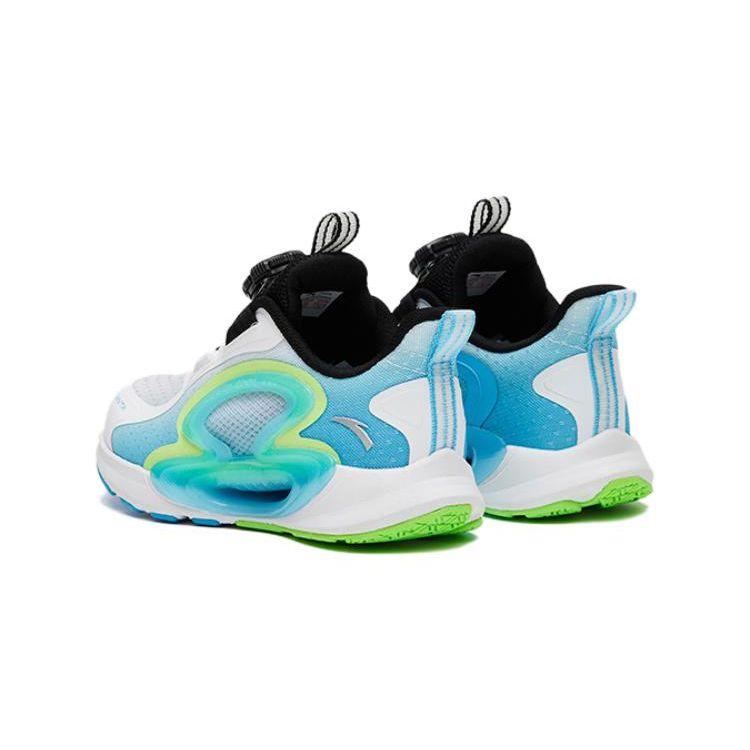 Anta Monthly Physical Test Non-Slip Wear-Resistant Low-Top Kids Running Shoes Kids sneaker White Blue Green 312329905H-2