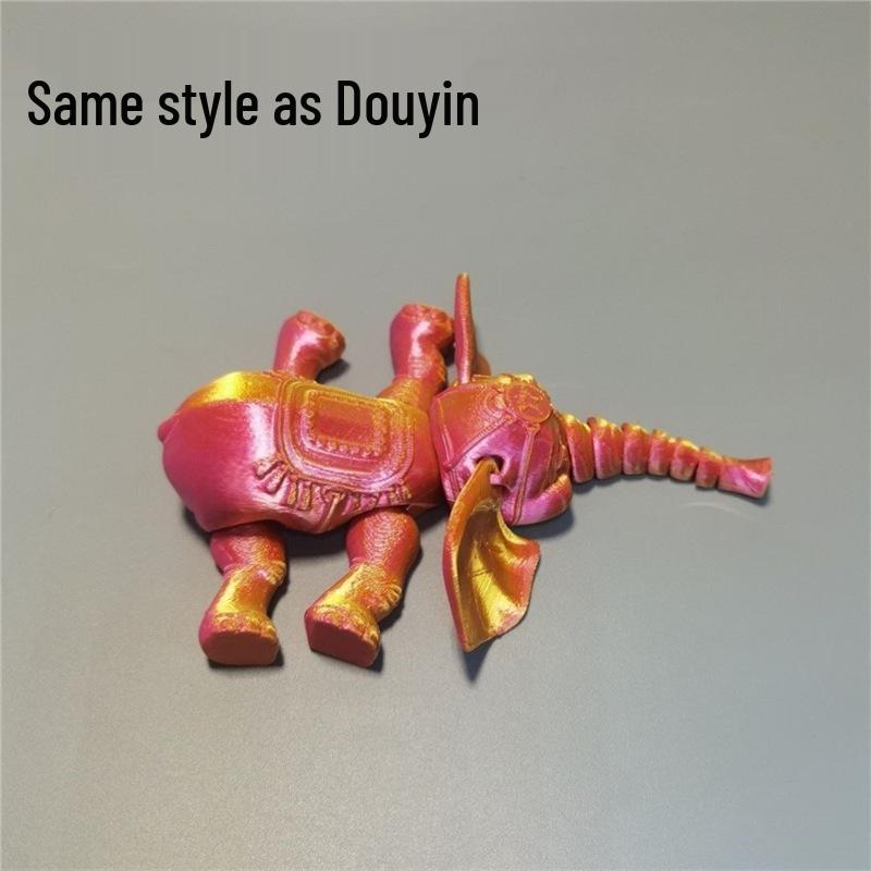 3D Printed Baby Elephant Figurine - Micro Landscape Ornament & Gift Model