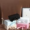 Pure Color Gift Box One-Piece Design Flip Cover Magnetic Closure Box Ribbon Decoration Foldable Gift Packaging Anniversary