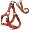 Adjustable Dog Harness with Leash Size M Brown for Walking