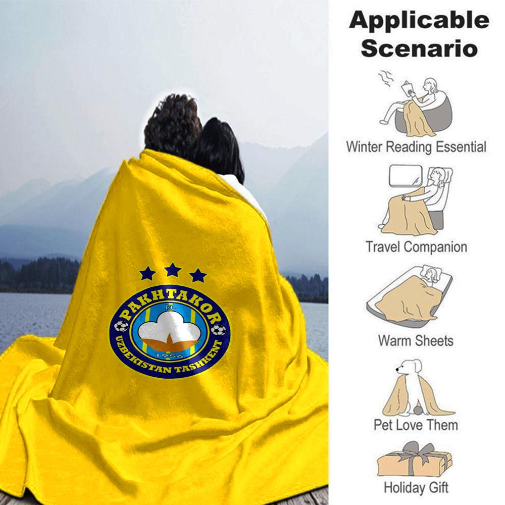 PAKHTAKOR FC Print Flannel Blanket High Quality Warm Comfortable Cover for All Seasons Perfect for Gifts Home Decor
