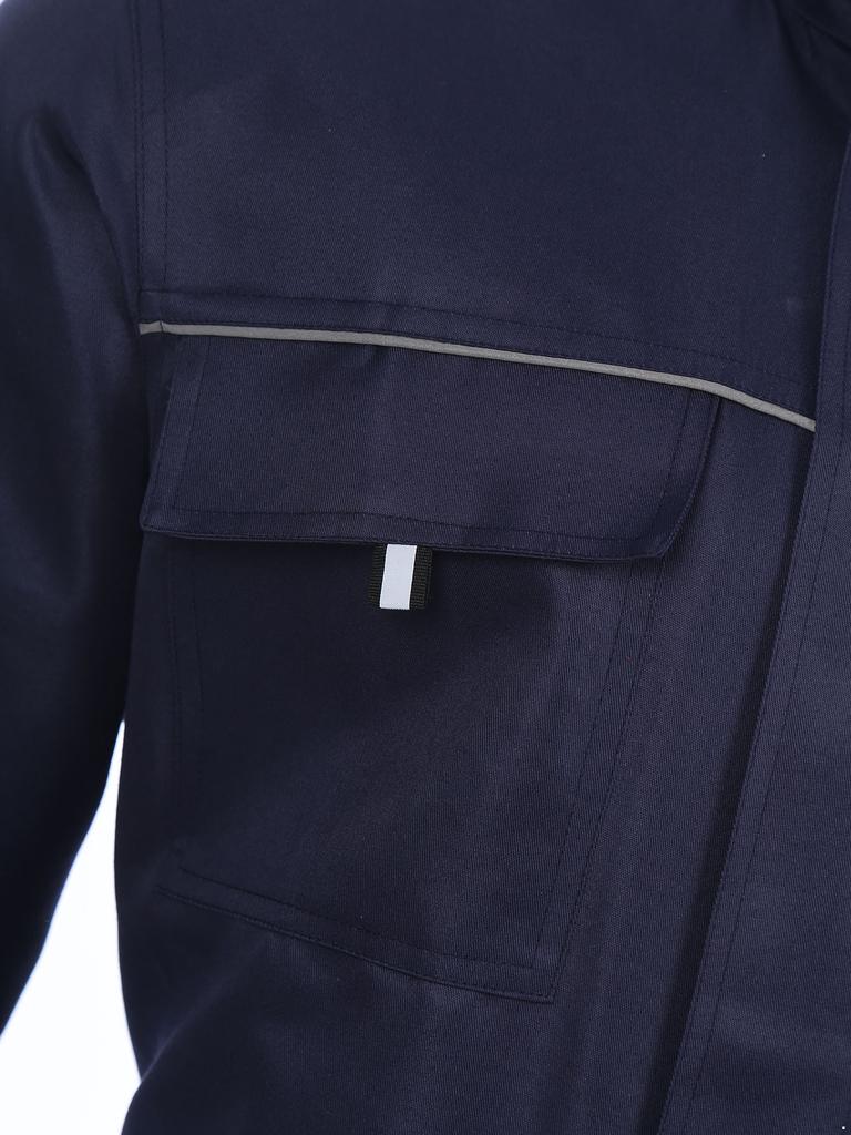 Unisex odolné montérky se stojáčkem, dlouhým rukávem, více kapsami, kombinéza, reflexní pruhy, pracovní uniforma