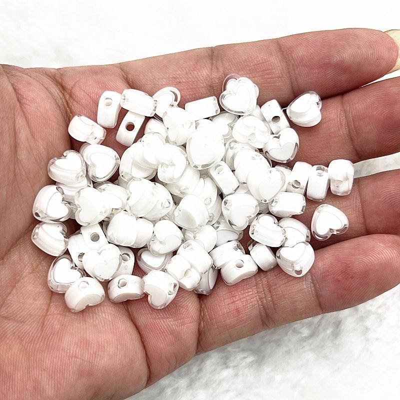 50pcs 8x4mm Love Acrylic Bead Loose Spacer Beads For Jewelry Making DIY Bracelet Accessories