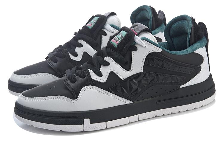 1807 X Li Ning Wave PRO Skateboard Shoes Women's Low Top Black/White AECR066-1