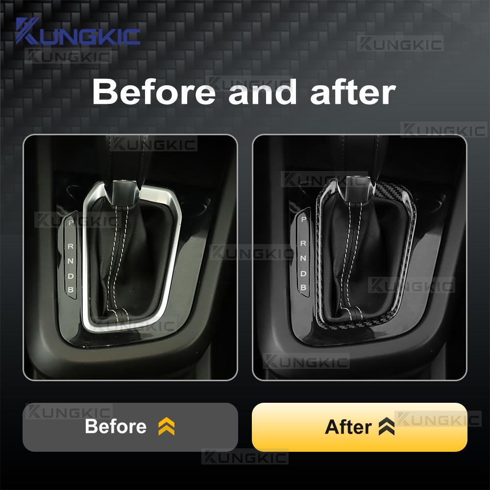 Echte Droge Harde Koolstofvezel Sticker Voor Renault Arkana 2021 2022 2023 2024 2025 2026 2027 LHD Versnellingspook Frame Cover Interieur