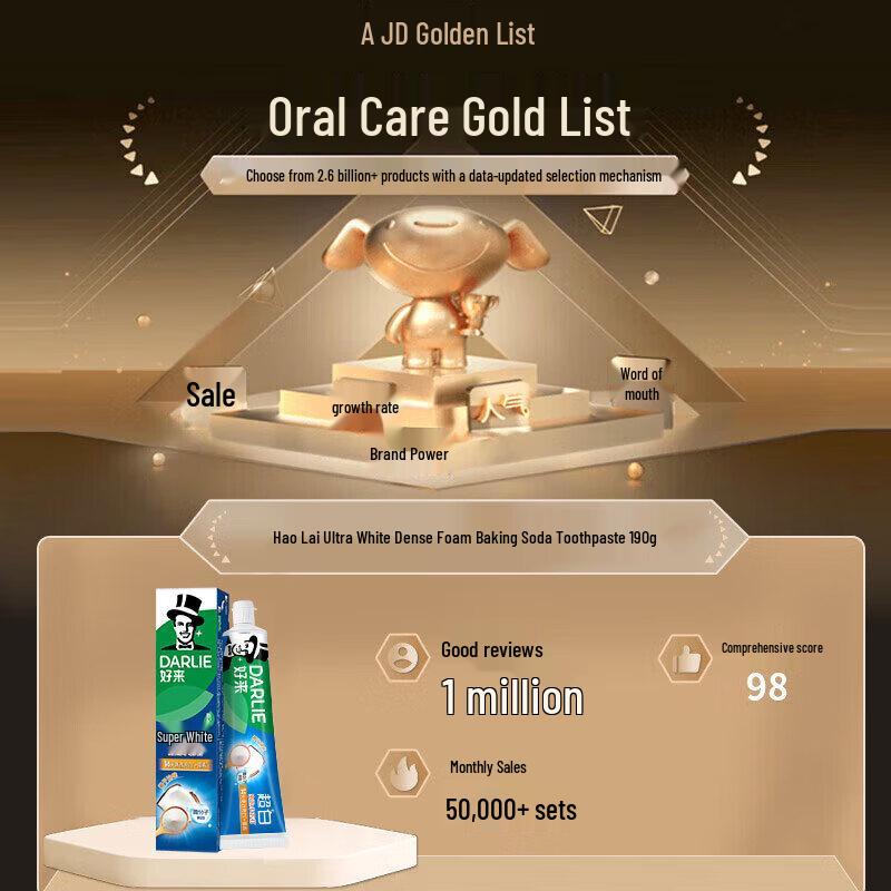 Darlie Ultra White Foaming Baking Soda Toothpaste, 5 X 190g