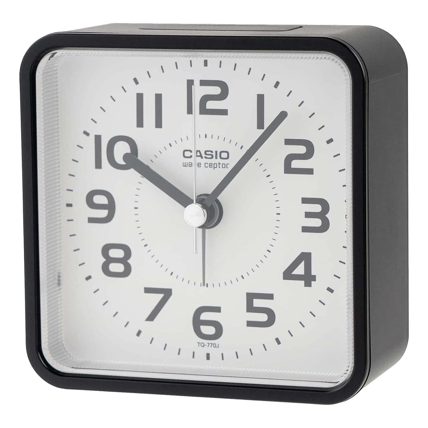 CASIO Alarm Clock Radio-Controlled Black Analog Nighttime Second Hand Stop Snooze Light TQ-770J-1JF