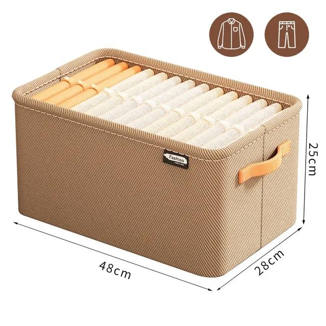 Household Clothing Pants Storage Box Foldable Large Capacity T-Shirt Sweater Storage Wardrobe Drawer Clothing Storage Box