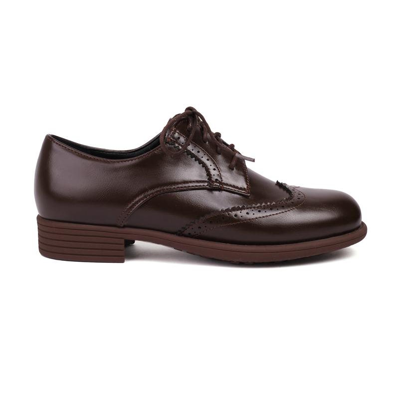 Oxfords Shoes for Women Cross Tied Lace Up Round Toe Black Nude Vintage Brogue Derby Shoes Female Spring Flats Chaussure Femme