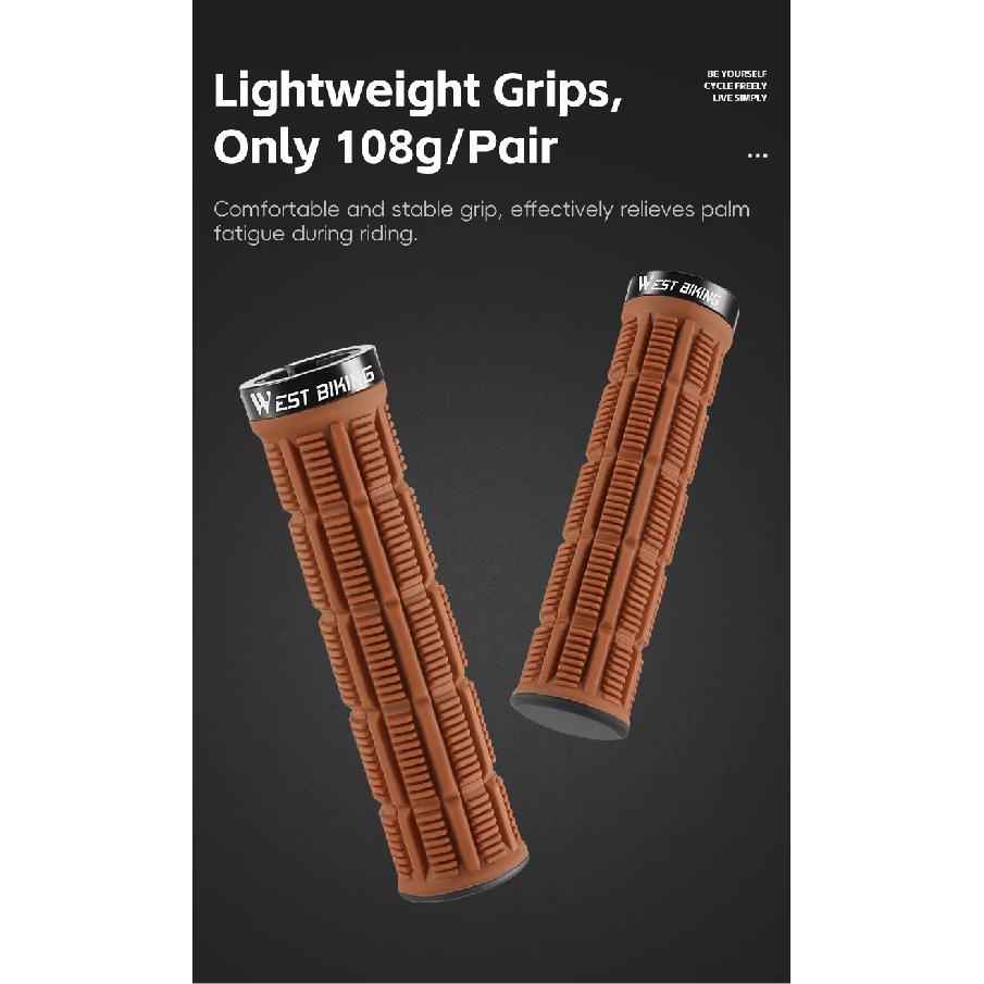 WEST BIKING Bicycle Handle Bar Grips Mountain Bike Soft Single-sided Locking Handlebar Cover Plug Rubber Non-slip Cycling Grips
