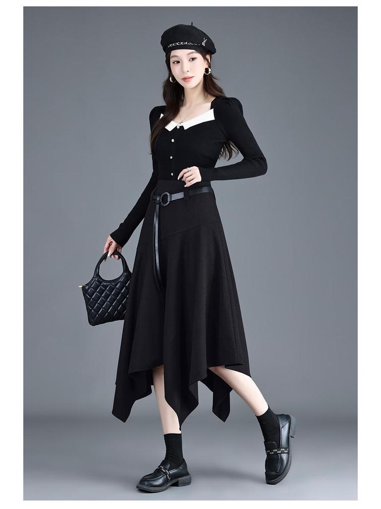 Autumn/Winter 2025 High-Waisted Wool Midi Skirt: Fashionable & Elegant Women's Wear