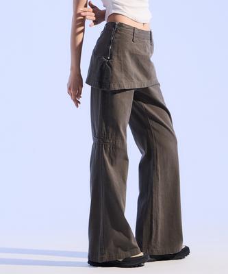 MOAA Wrap Up Flare Trousers (Deep Olive)
