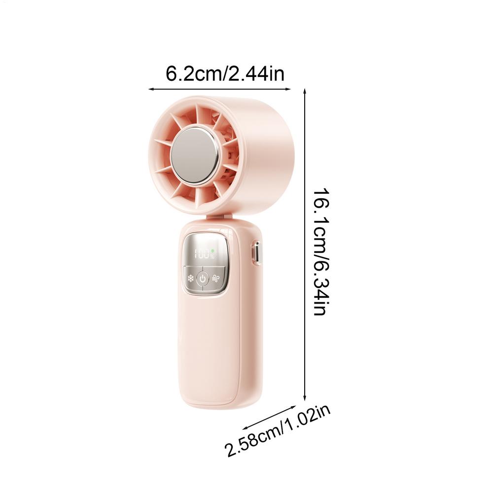 Portable Handheld Fan Personal Air Cooler LED Display Lightweight Foldable Cooling Device With Adjustable Speeds For Hot Weather