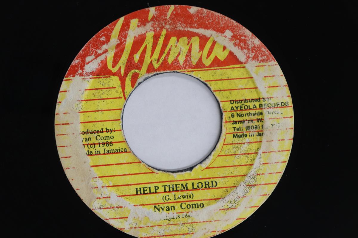 

7inch Record NYAN COMO Help Them Lord NONE UJIMA 1986 Jamaica Reggae Ska Dub Used