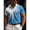 New Men Clothes Summer Short Sleeve 3D Digital Plrint Lapel Golf Polo Shirt Men Casual Tops Polo