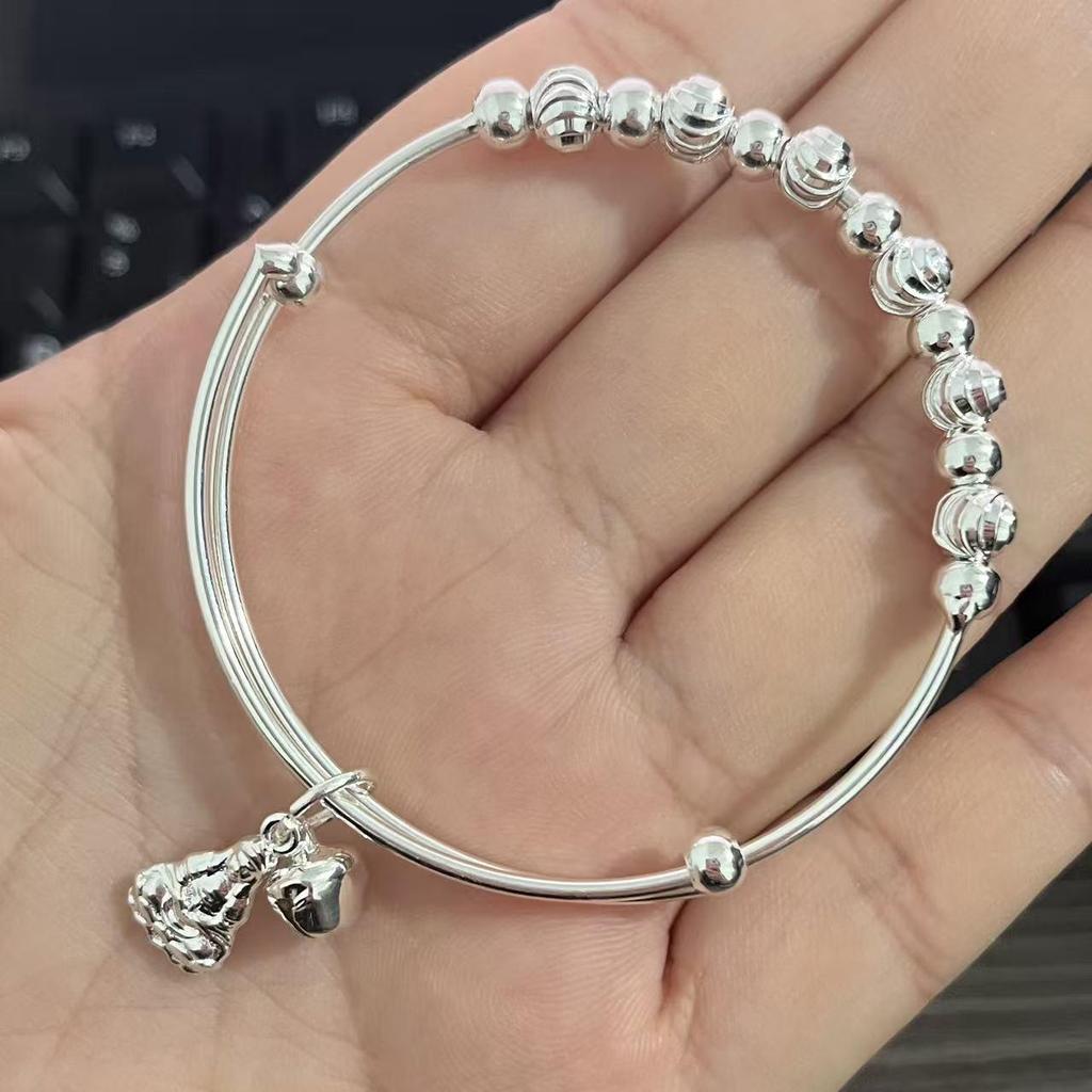 Trendy Celebrity Style Silver-Plated Beaded Adjustable Bracelet
