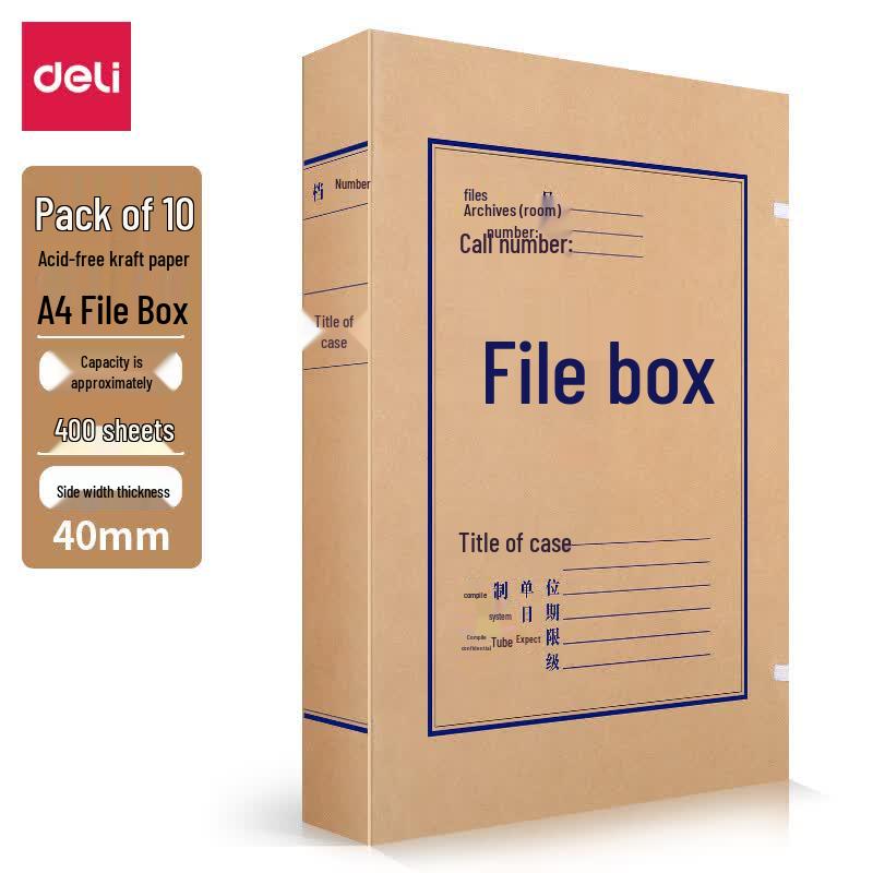 Deli Acid-Free Kraft Paper File Boxes