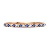 Anel de Banda Infinita de Safira Azul - Prata Esterlina 925 Rose Gold Vermeil