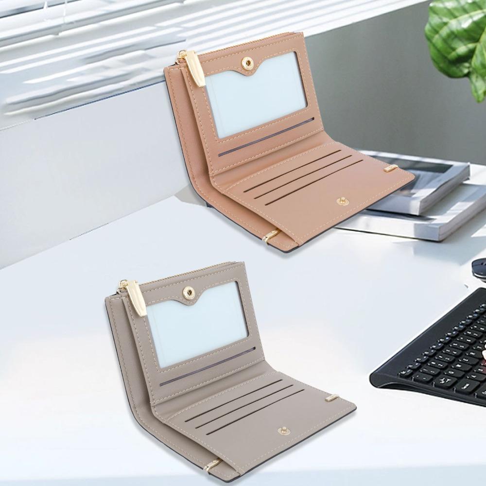 Holiday Present Lightweight Women Purse Fashionable PU Buckle Purse Compact Delicate Coin Purse Outdoor