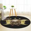 Skull Moon Round Rug Nonslip Area Rug Office Chair Mat Carpet For Living Room Bedroom Home Decor