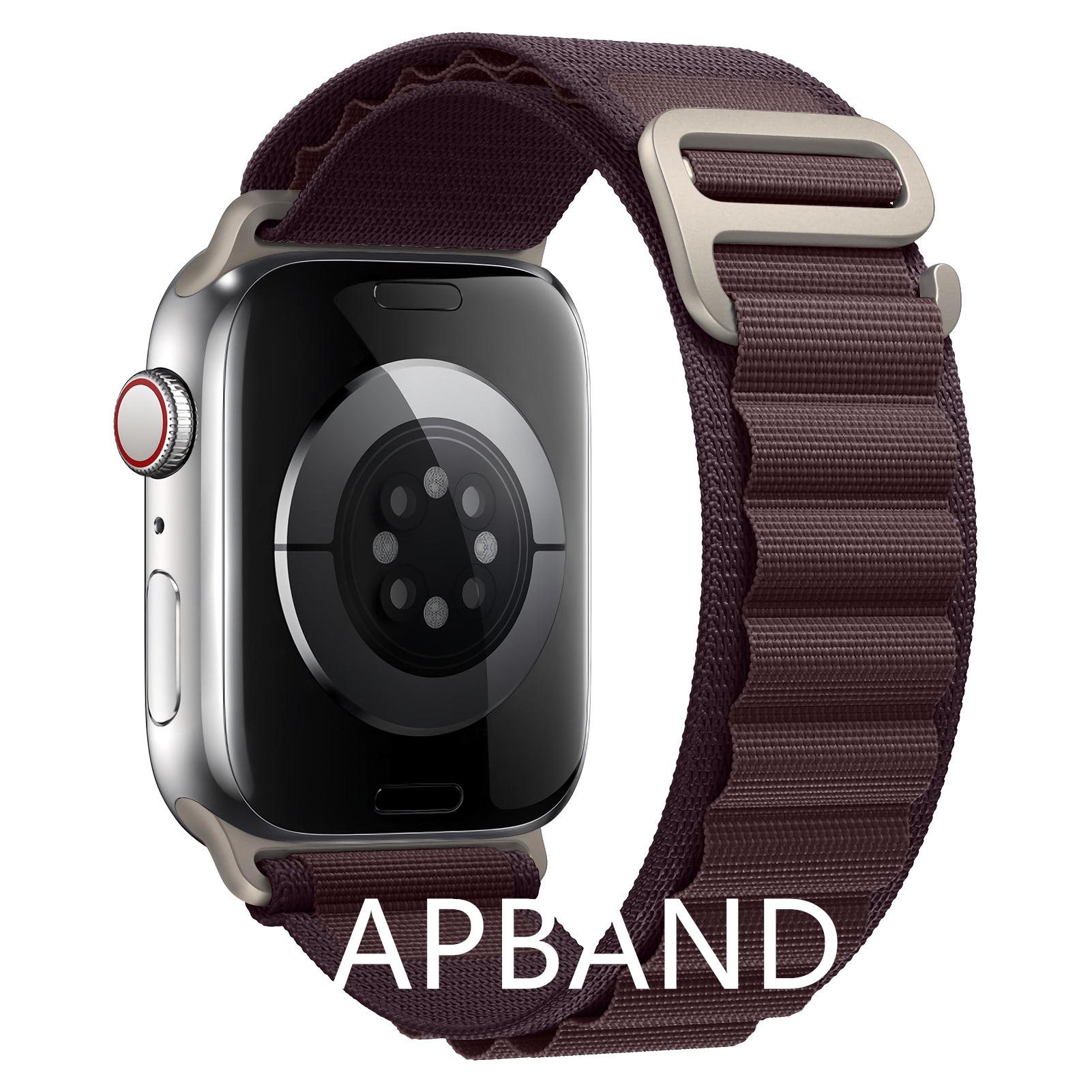Cinturino ad anello per cinturino per apple watch 49mm 45mm 41mm 44mm 40mm cinturino in nylon cinturino cinturino iwatch serie 3 5 SE 6 7 8 Ultra 38mm 40mm 41mm marrone