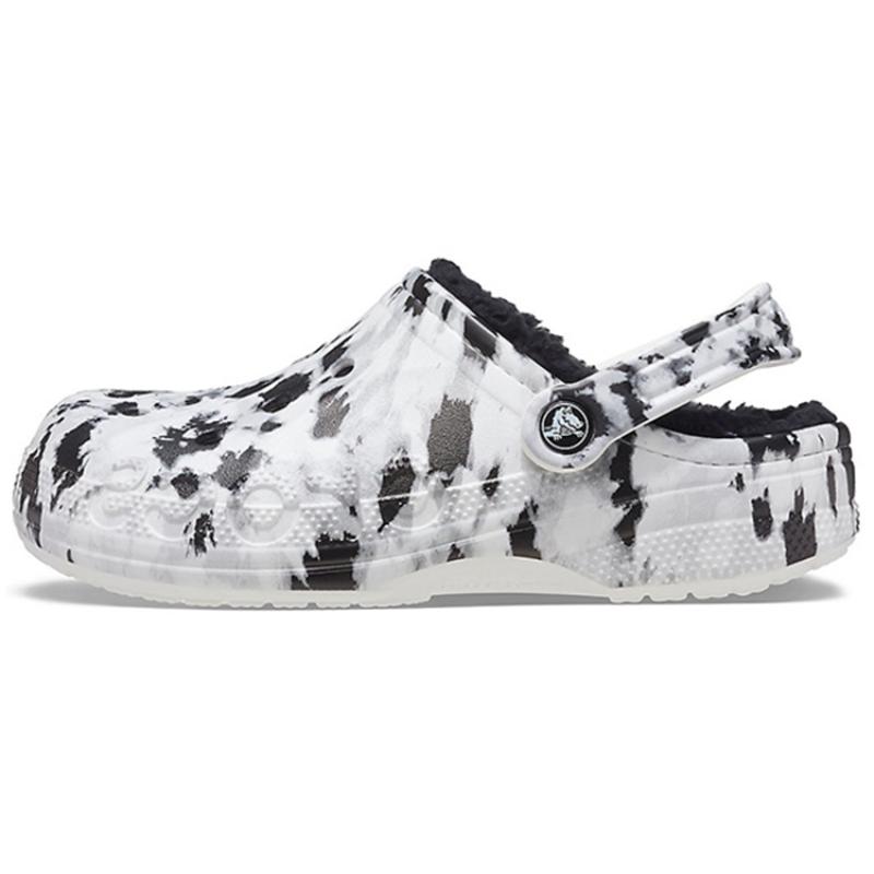 Crocs Baya Lined Clog Fleece Lined White Gray Slippers Unisex 'White Grey'