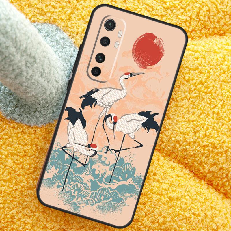 Japanese Cranes Art Case For Xiaomi 15 14 Ultra 13T 14T 15T 17 Pro Max Cover For POCO X7 F8 Pro X3 X5 X6 F5 F6 F7