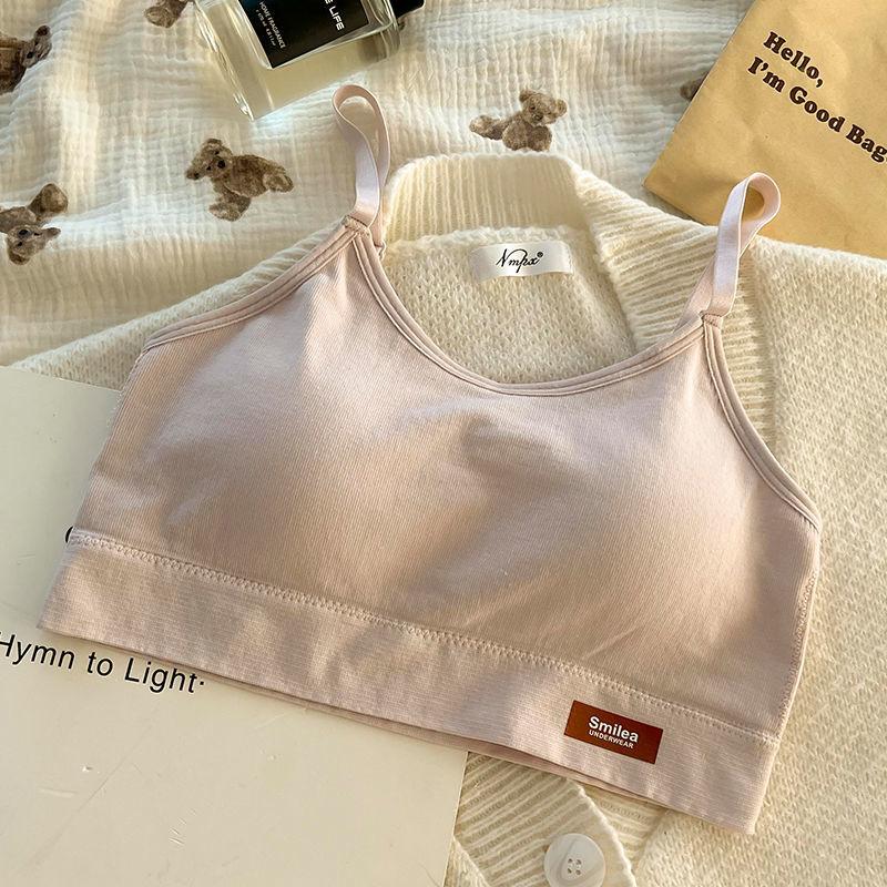 

Бесшовный женский студенческий бюстгальтер Удобный без косточек Фиксированный цельный с подкладкой На тонких бретелях Майка Топ Нижнее белье XL