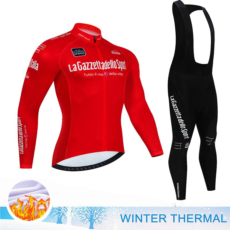 2025 Winter Thermal Fleece Sets Long Cycling Jersey 20D Gel Pad Men Fox Teleyi MTB Ropa Ciclismo Bike Bicycling Maillot Clothes