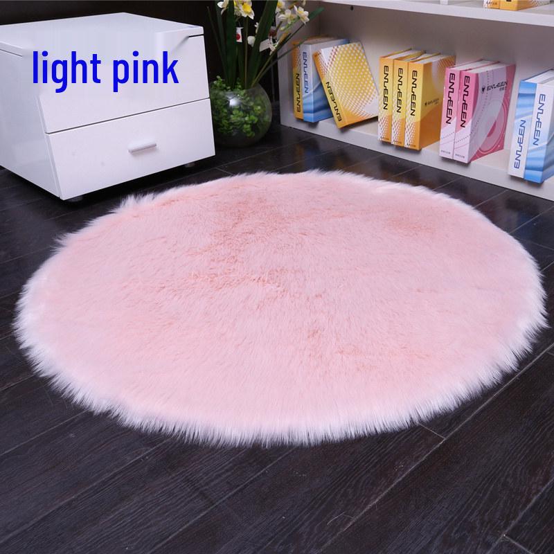Imitation Wool Plush Round Carpet for Living Room, Bedroom, Yoga